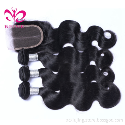 Factory Wholesale 8A Grade 100% Peruvian Human Hair, Unprocessed Virgin Body Wave Peruvian Hair Bundles with Closure